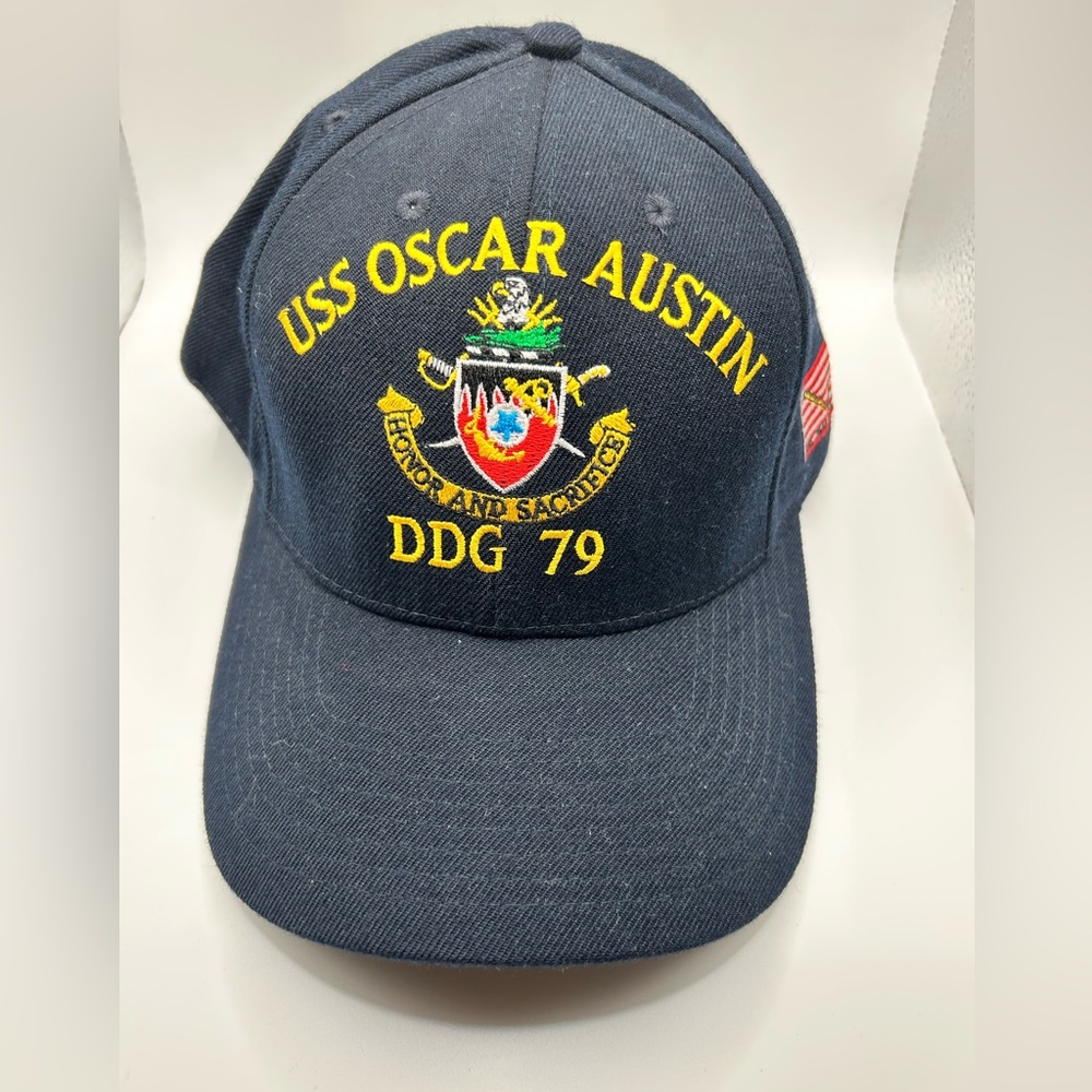 USS Oscar Austin DDG-79 Navy Military Hat Made in USA The Corps Cap